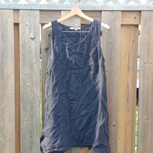 FLAX Striped Tunic Dress Women's Size M 100% Linen